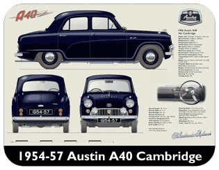 Austin A40 Cambridge 1954-57 Place Mat, Medium